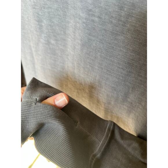 Athleta Eco Wash Side Zip Sweatershirt dress, XXS, Gray, Long Sleeve, Comfort - Picture 3 of 13